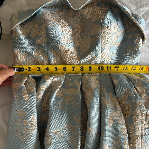 NEW Mac Duggal Strapless Brocade Midi Dress - Picture 12 of 16